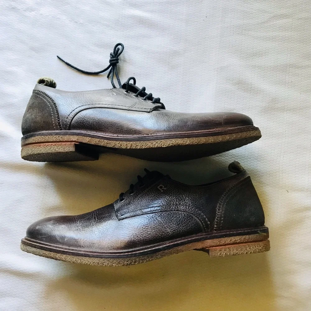 ROAN Brown Leather Men's Shoes